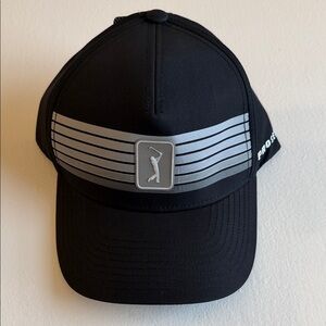 PGA Tour Black Cap with Gray Logo